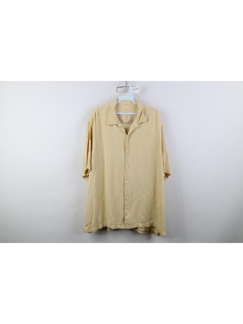 Vintage Tommy Bahama Mens XL Silk Herringbone Striped Loop Collar Button Shirt